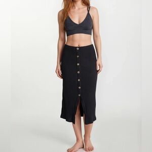Reformation Rosie Button-Front Midi Skirt Small